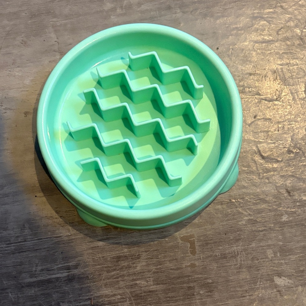 Green Pet Slow Feeder Bowl